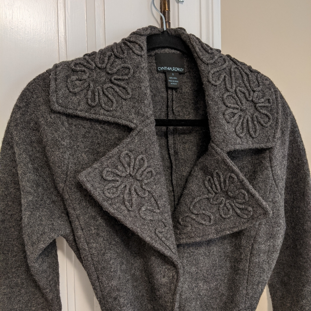 Cynthia Rowley Embroidered Belted Sweater